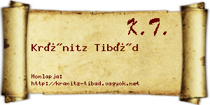 Kránitz Tibád névjegykártya